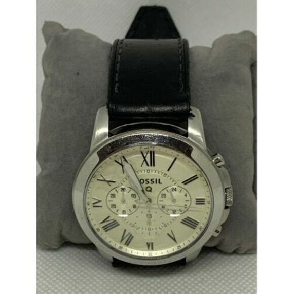 Fossil Q Men's Watch Chronograph Smartwatch Tracker Black Leather Band NDW1 C98 - Picture 2 of 9